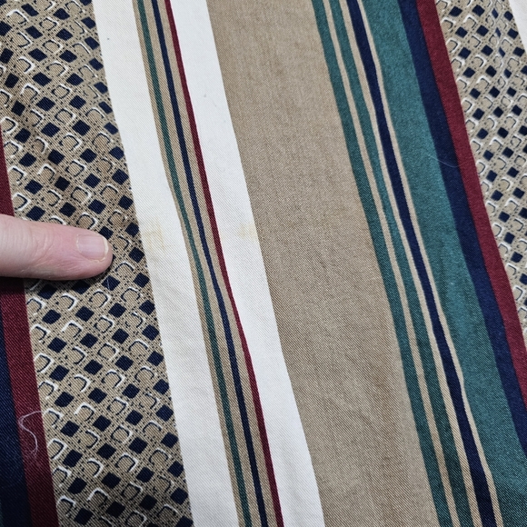 Vintage 90s Trader Bay Mens African Stripe Button Down Shirt Long Sleeve Cotton - Picture 11 of 16